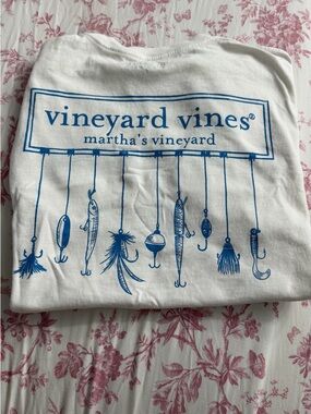Vineyard Vines White Tee with Navy Logo
